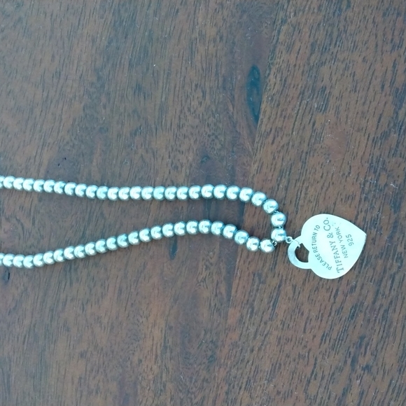 Authentic Silver Tiffany Bead Necklace 